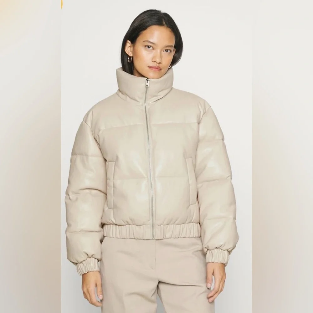Abercrombie & Fitch CINCHED CUFF MINI PUFF - Winter Jacket beige size M - Picture 2 of 14